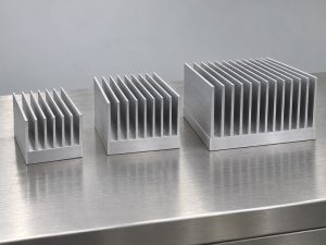 Aluminum profile heat sink structural components shown as separate profile widths