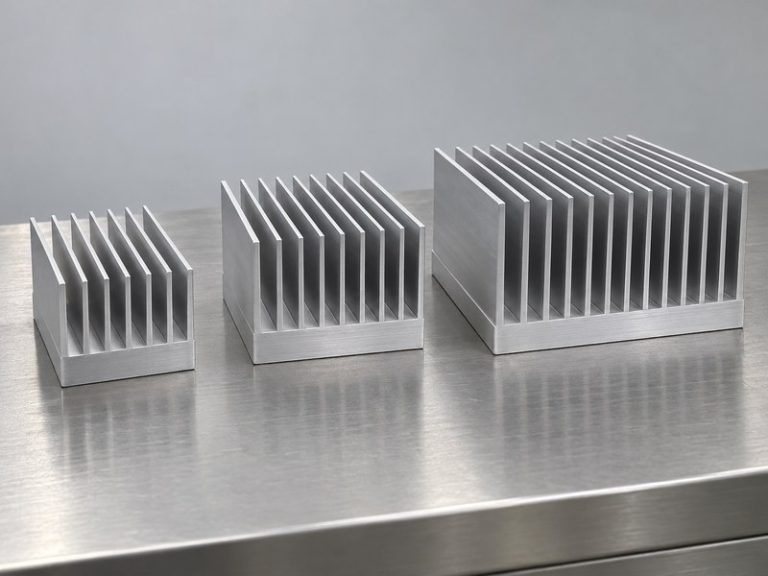 Aluminum profile heat sink structural components shown as separate profile widths