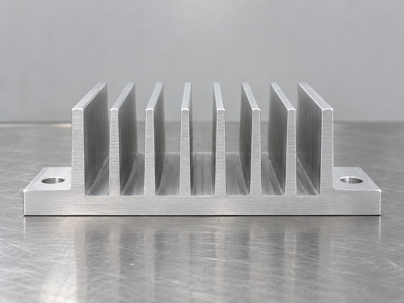 Aluminum profile heat sink structural components viewed directly from an extrusion end