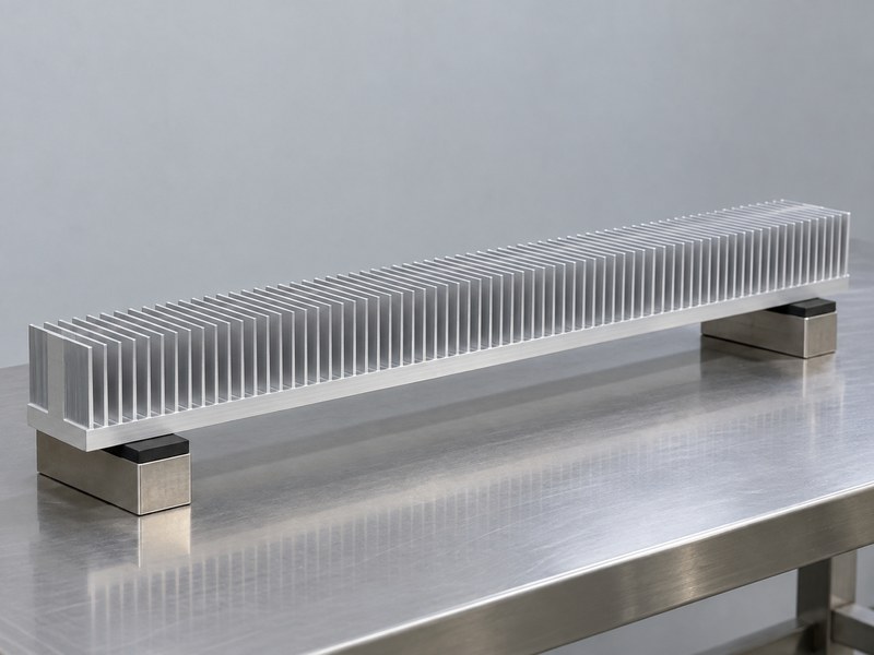 Aluminum profile heat sink structural components as a supported continuous extrusion bar