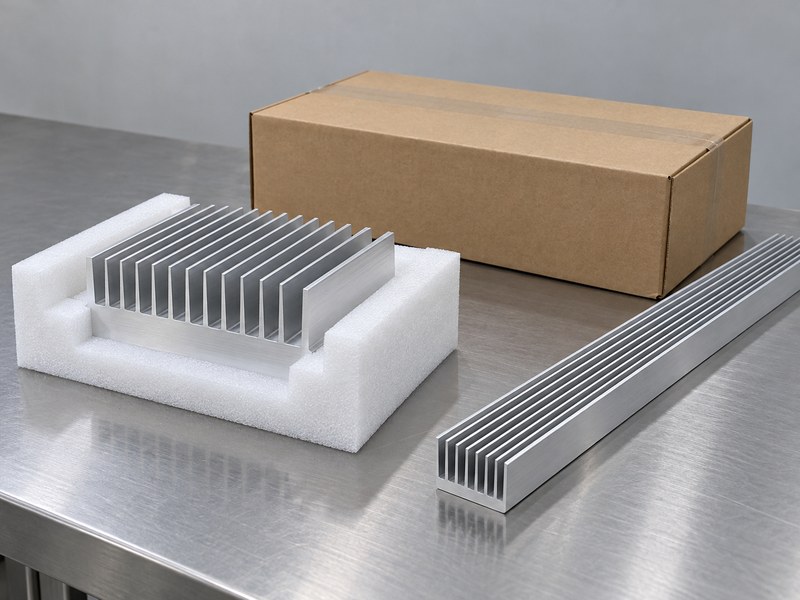 Aluminum profile heat sink structural components protected for sample and production delivery
