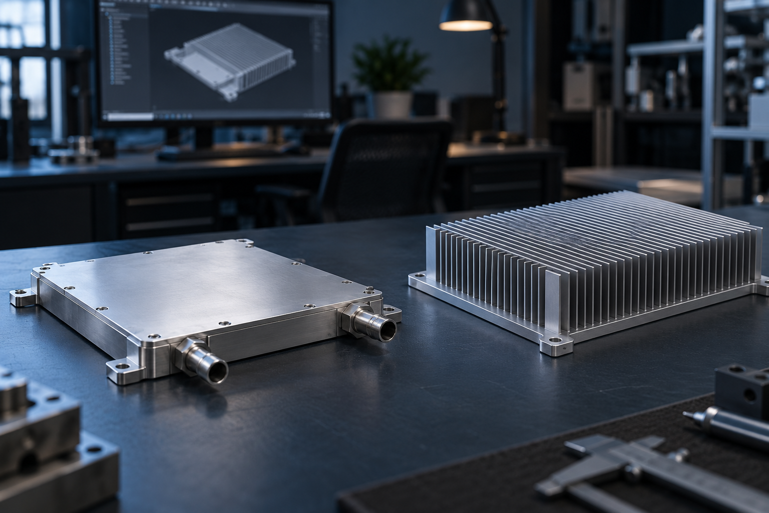 Thermal engineering workspace with cold plates and heat sinks