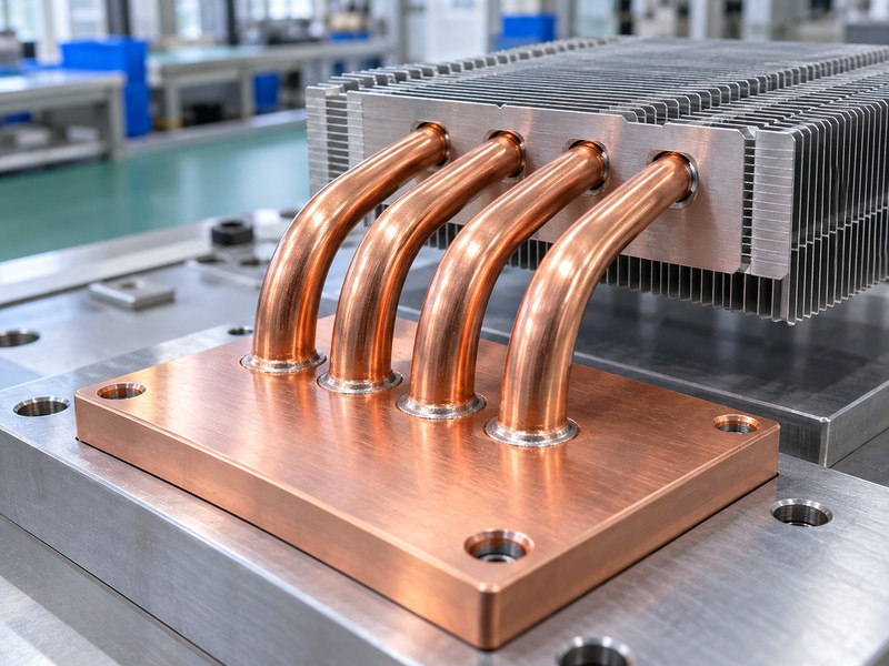 Bonded tube joint specimen for a copper tube heat sink