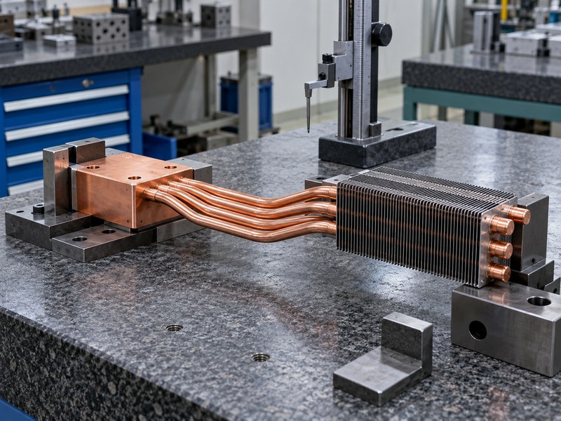 custom heat pipes checked in a dimensional fixture