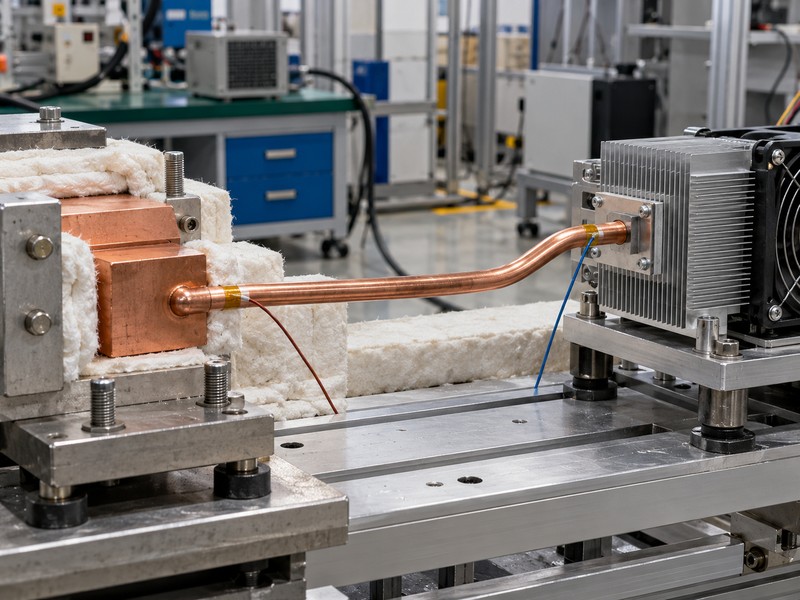 custom heat pipes prototype in a controlled thermal fixture