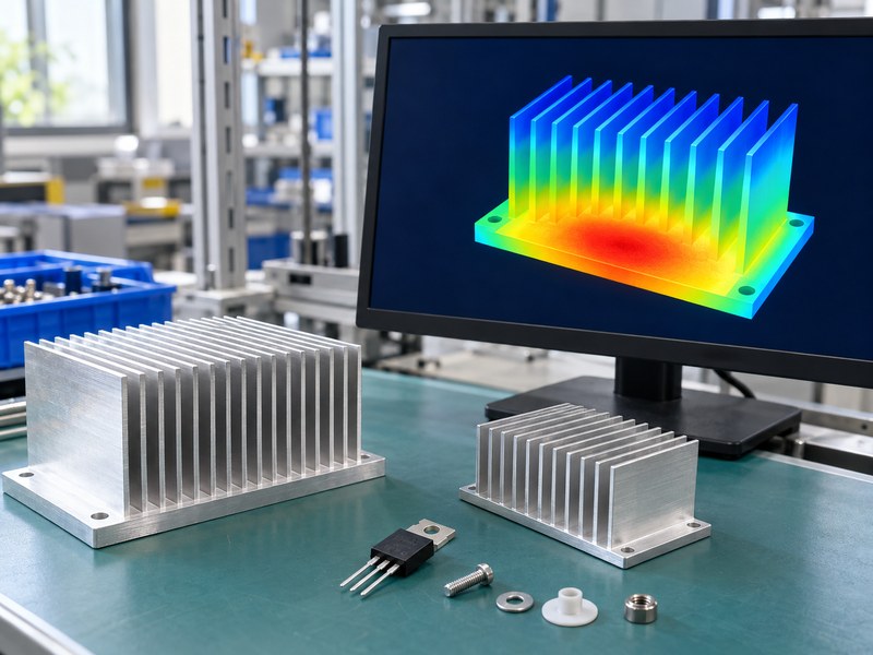 DIY voltage regulator heat sink with a qualitative temperature distribution visualization