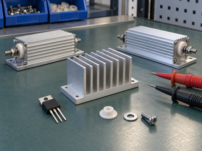 Does a voltage regulator need a heat sink with an unpowered pulse-load test arrangement