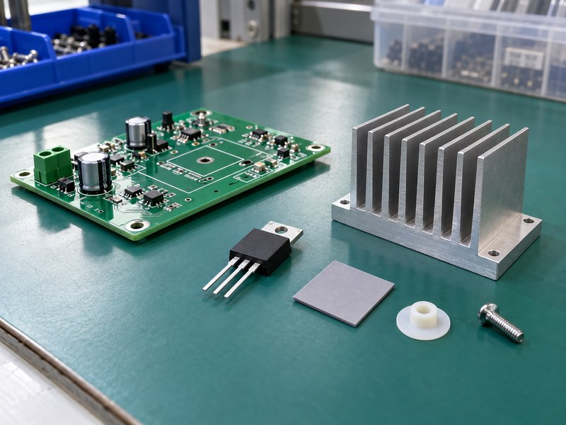 Does a voltage regulator need a heat sink with separate board and cooling samples