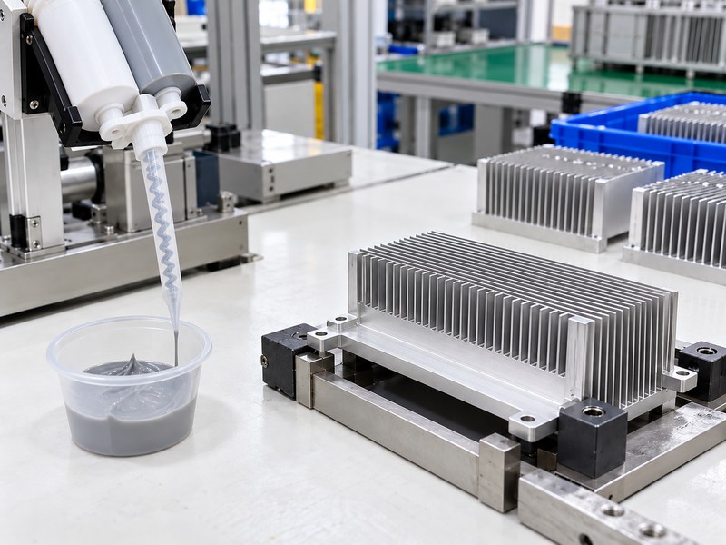 epoxy to attach heat sink to stainless steel cartridge with a static mixer and a small discard cup