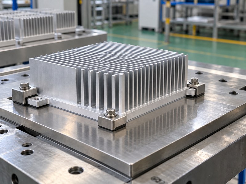 epoxy to attach heat sink to stainless steel curing fixture loading the base edges