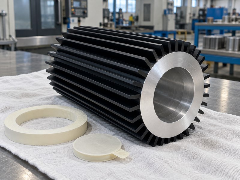 Extruded tubular heat sink with a protected annular contact face