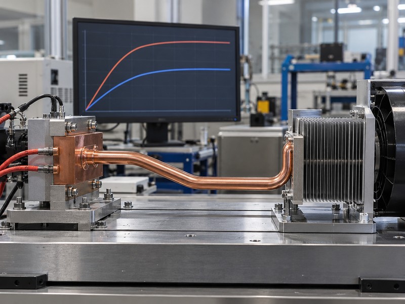 flexible heat pipe thermal test with a qualitative chart