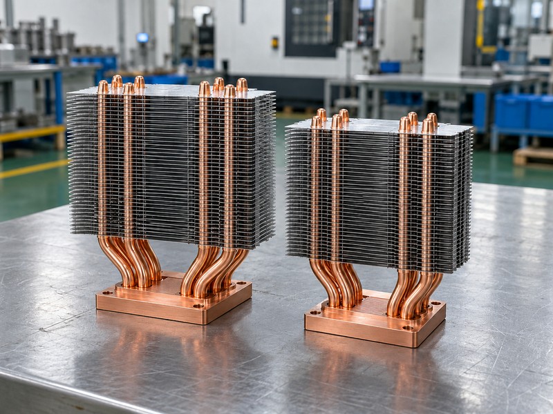 Length and diameter comparison samples for heat pipe design