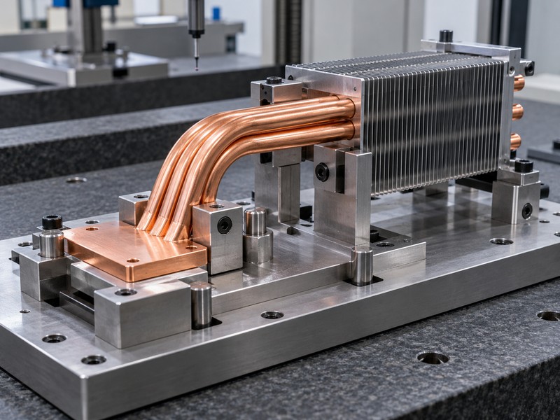 Formed route inspection fixture for heat pipe design