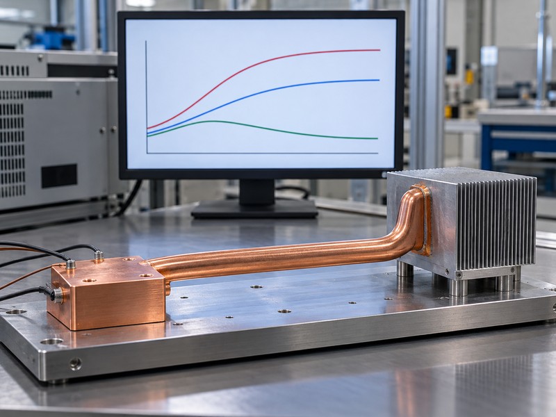 heat pipe thermal conductivity qualitative response chart on screen