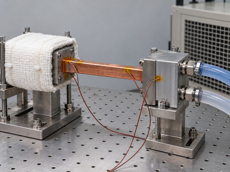 heat pipe thermal conductivity sensors and insulated heater fixture