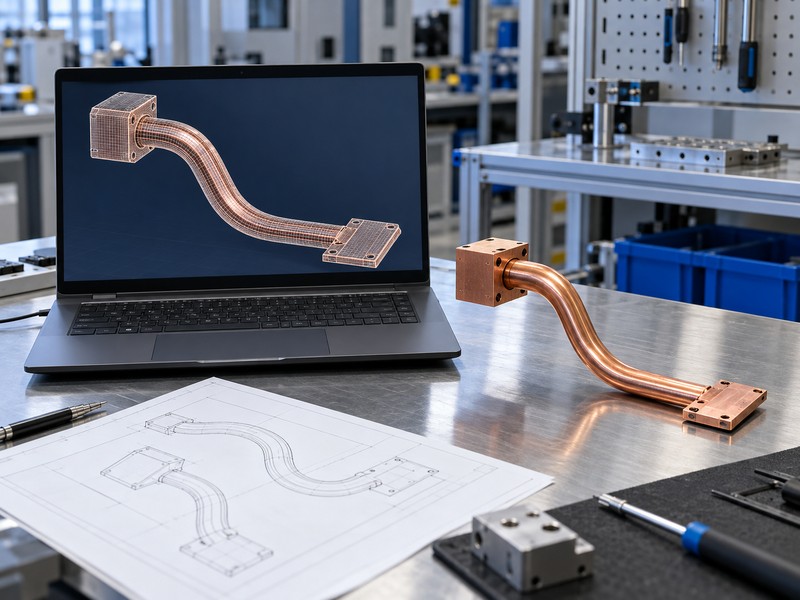 heat pipe thermal conductivity simulation review beside a formed assembly