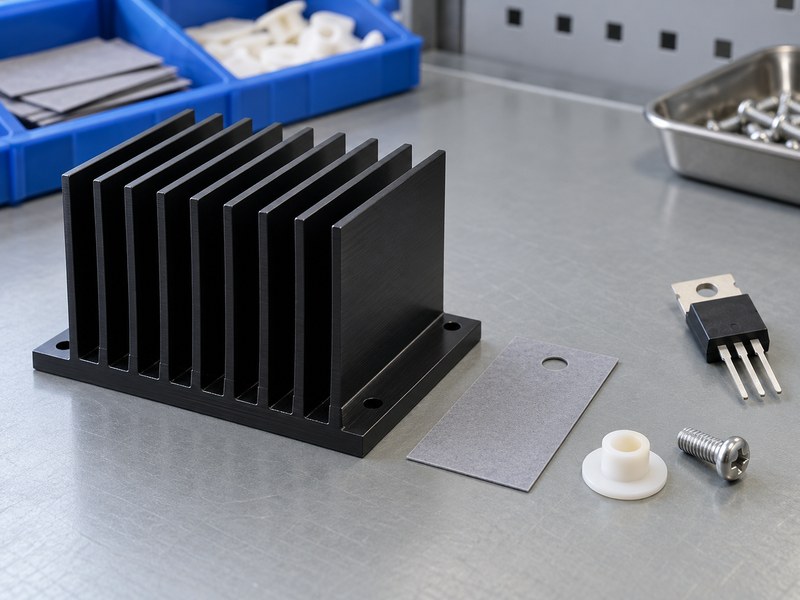 Heat sink for voltage regulator cooling with separate electrical insulation components