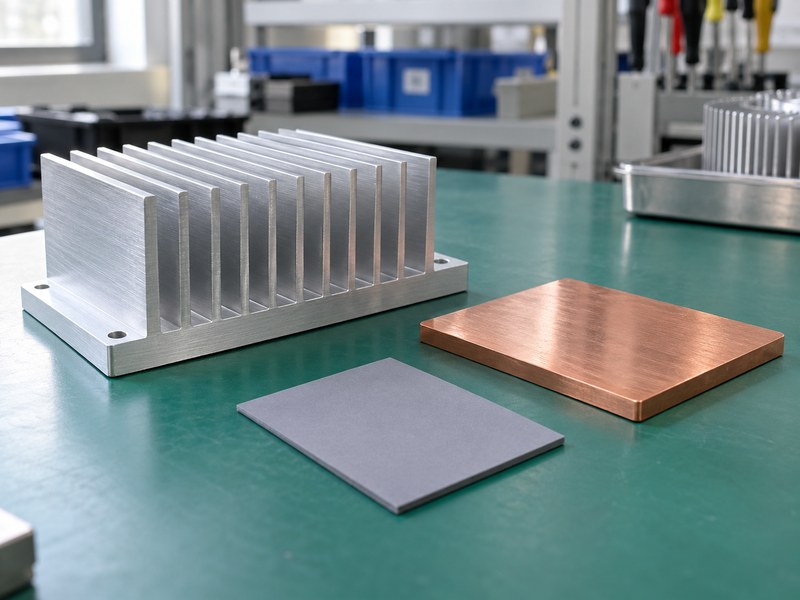 Heat sink for voltage regulator cooling beside separate copper and fastening samples
