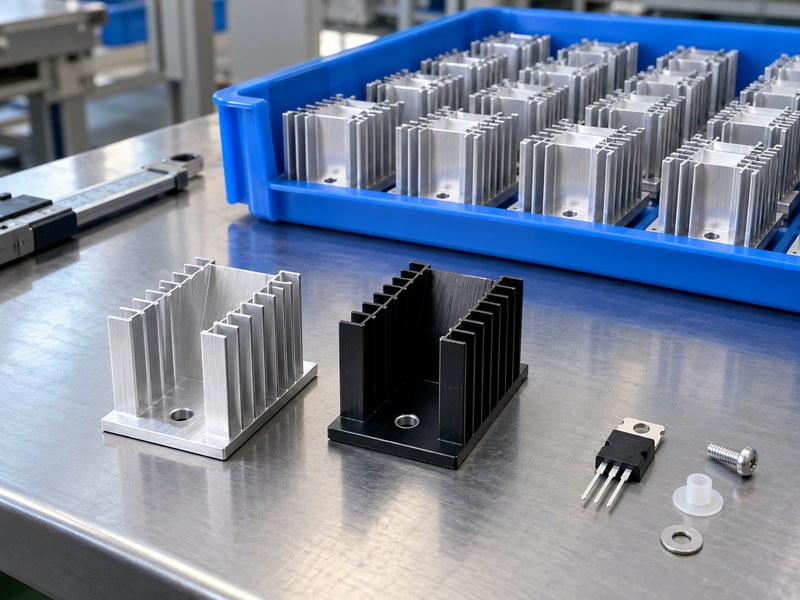 Heat sink for voltage regulator cooling production samples arranged for lot inspection