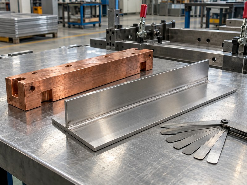 heat sink for welding stainless steel copper tooling and cooled joint inspection samples