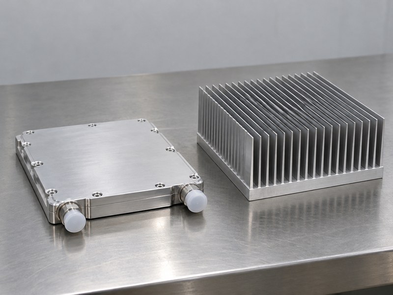Heat sink structure alternatives with a separate closed cold plate and plate-fin cooler