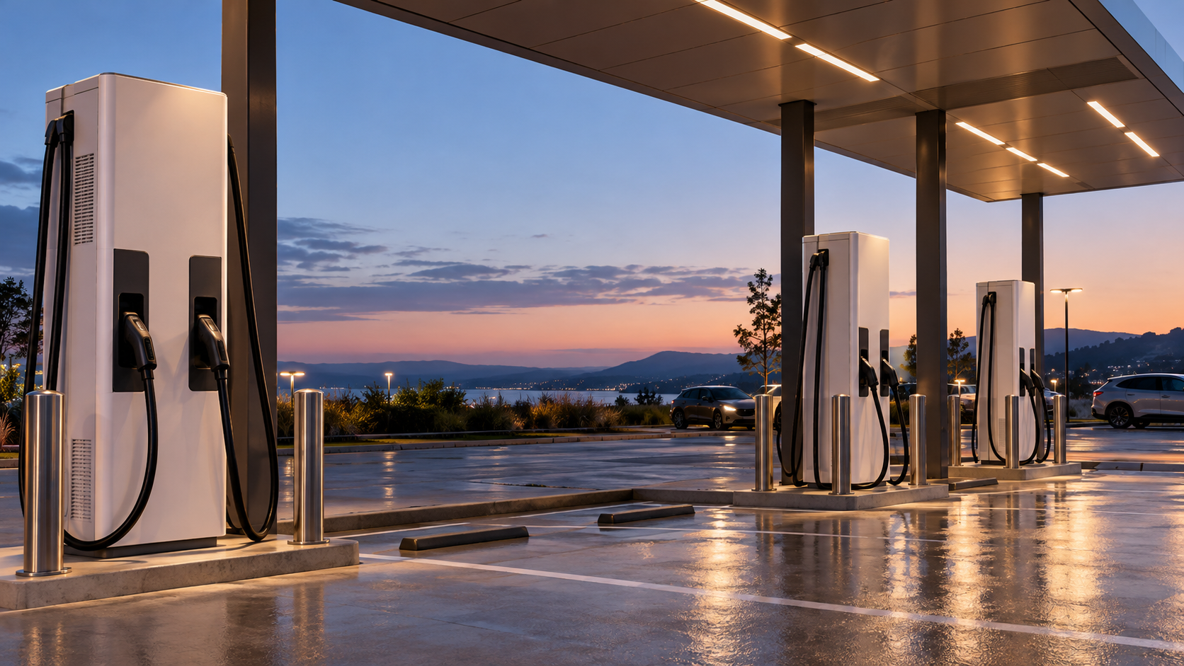 Modern Highway DC Fast Charging Station