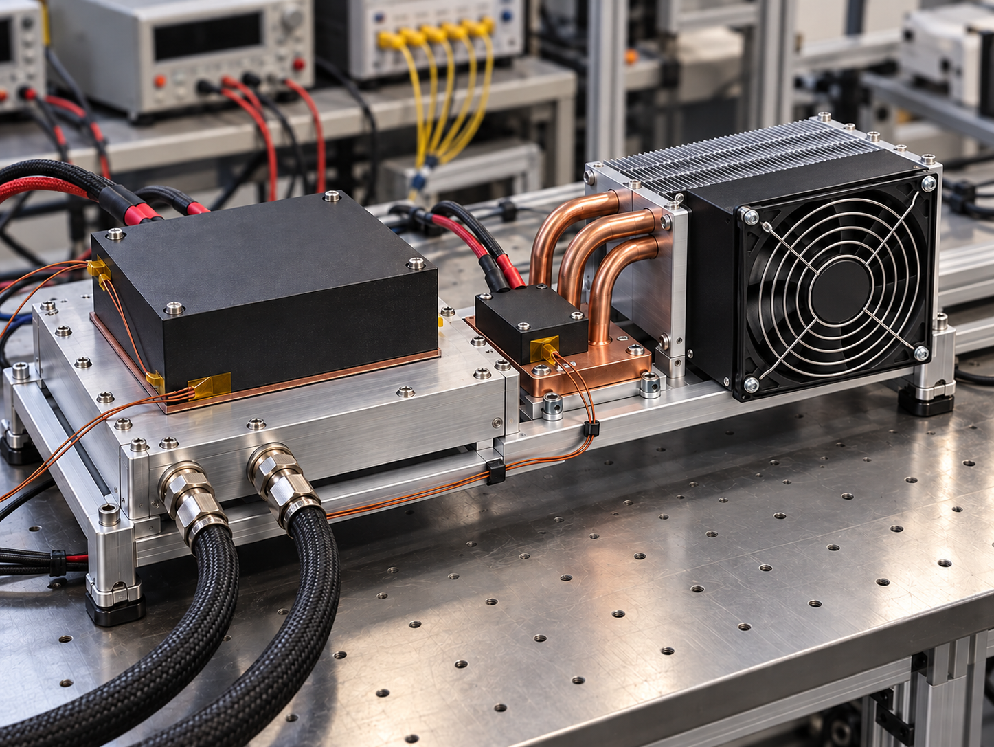 Engineering lab thermal test bench for industrial hybrid cold plate
