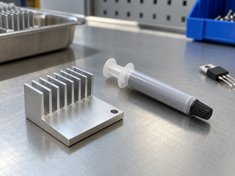 How to attach heat sink to voltage regulator using a controlled interface material
