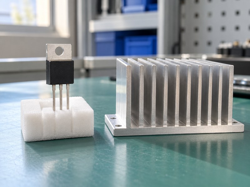 How to attach heat sink to voltage regulator while keeping package leads clear