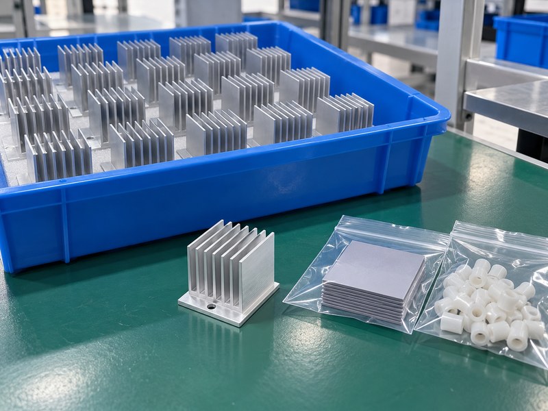 How to attach heat sink to voltage regulator with consistent production mounting parts