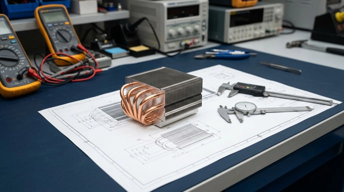Heat Pipe Heat Sink Engineering Workbench and Blueprint