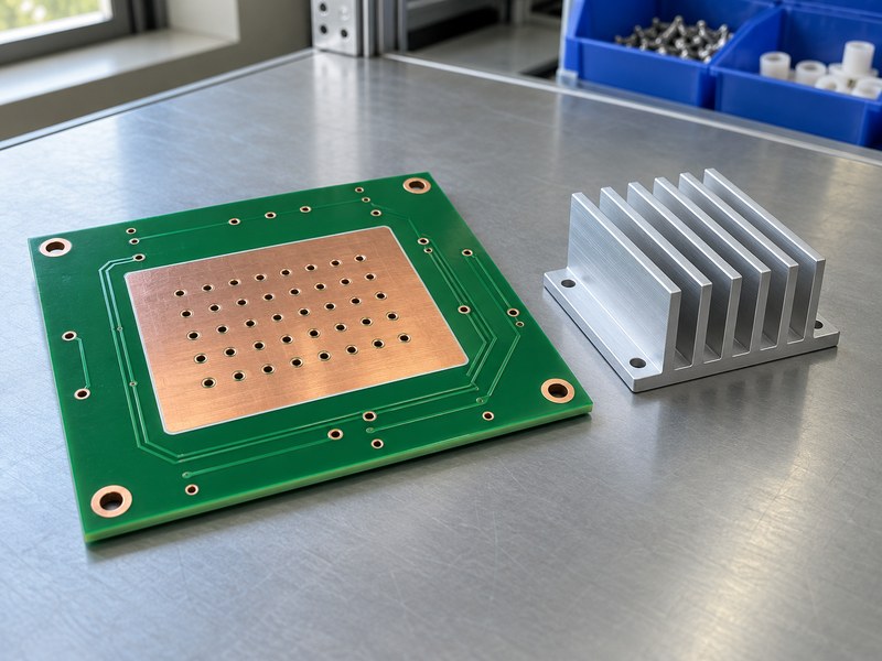 Linear voltage regulator heat sink with an unpowered board copper and thermal-pad example