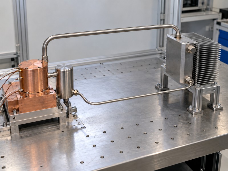 loop heat pipe compensation chamber close-up