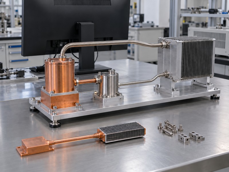 loop heat pipe engineering review samples on a bench