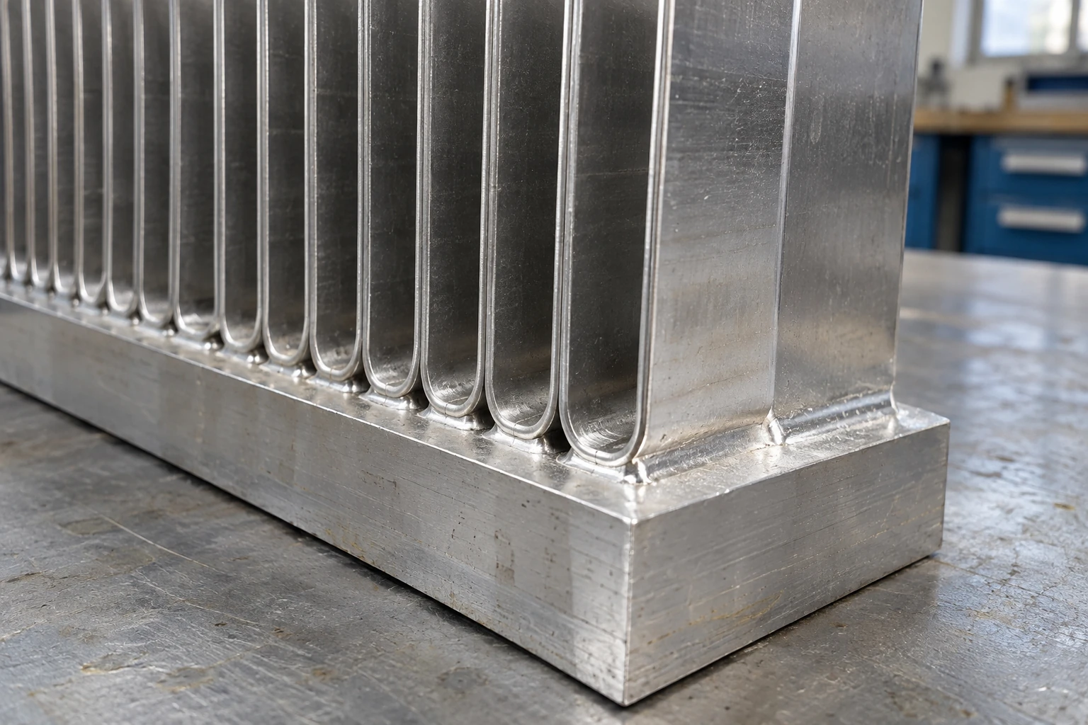 Brazed folded fin joint