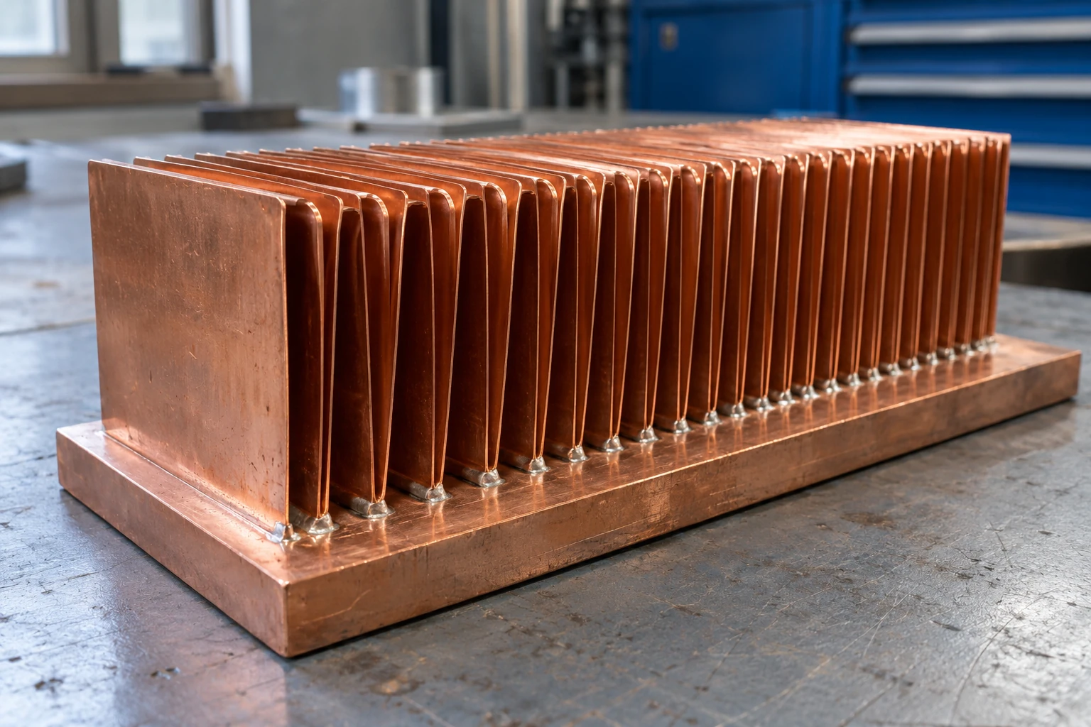 Soldered folded fin joint