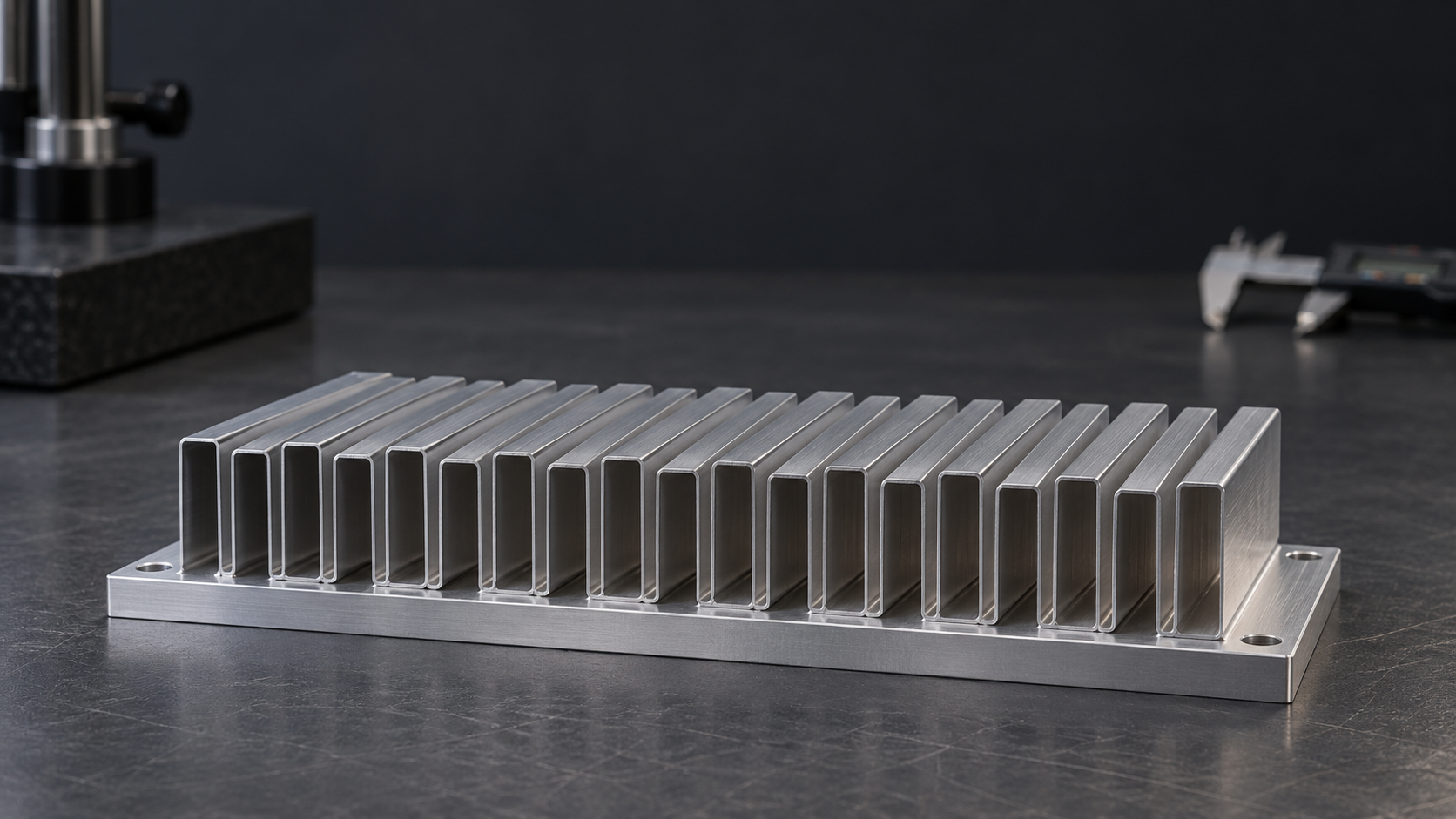 Precision folded fin heat sink assembly