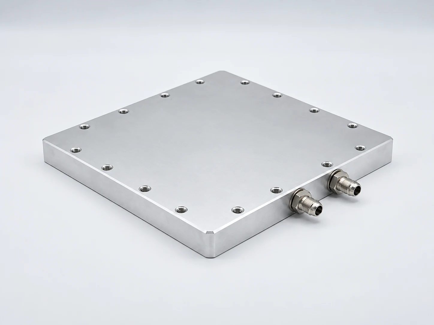 Precision closed thin rectangular aluminum liquid cold plate 250 x 200 x 20 mm for power electronics