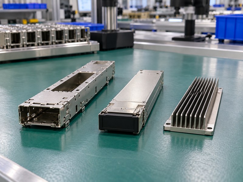 osfp riding heat sink RHS cage top opening and separately supported module