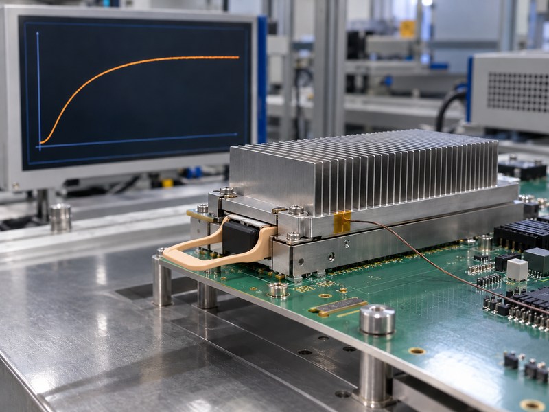 osfp riding heat sink qualitative temperature stabilization display during OSFP evaluation
