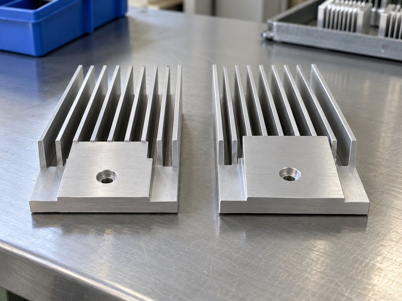 PC voltage regulator heat sink replacement profiles with machined contact lands
