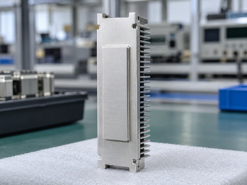 riding heat sink machined pedestal on the underside of a ride-on heat sink