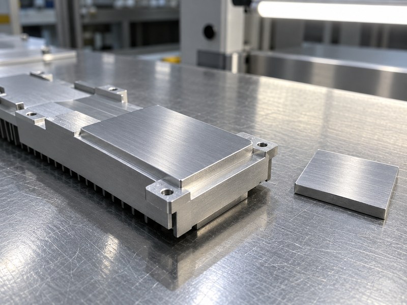 riding heat sink contact-land surface under inspection lighting