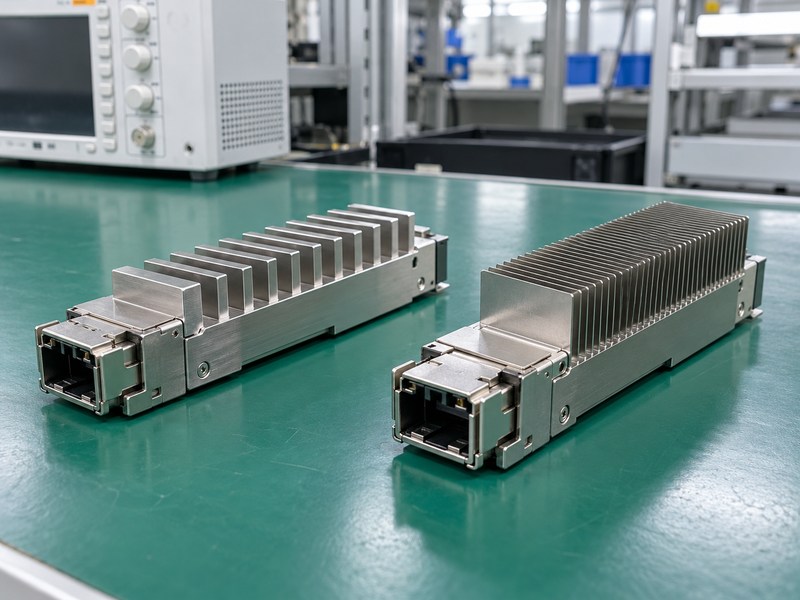 riding heat sink two manufacturable fin constructions for optical module cooling