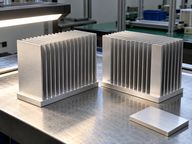 sandblasted aluminum heat sink surface texture inspection under grazing light