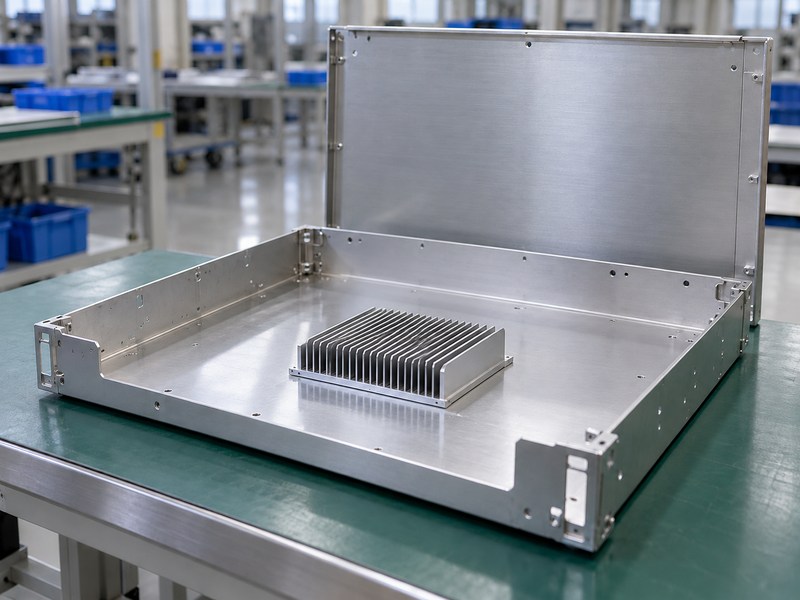 Server radiator aluminum heat sink manufacturer clearance study in an unpowered chassis mock-up