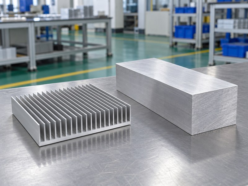 Server radiator aluminum heat sink manufacturer finished sample beside stock for quotation review