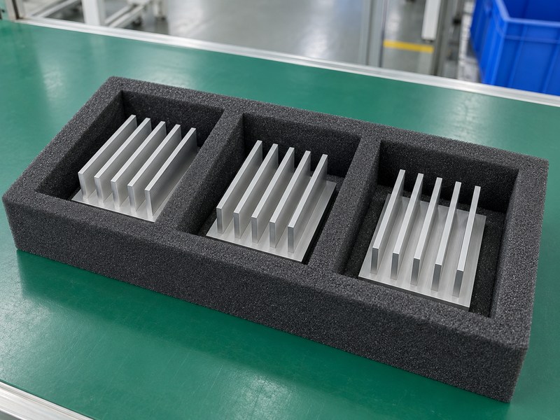 Server radiator aluminum heat sink manufacturer samples in protective foam packaging