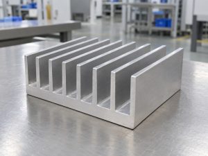 Shape accuracy radiator aluminum heat sink with a continuous base and straight parallel fins